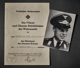 WWII German Provisional Certificate for the Knight's Cross of the Iron Cross