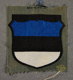 WWII German SS Volunteer Sleeve Shield in BeVo for Estonia