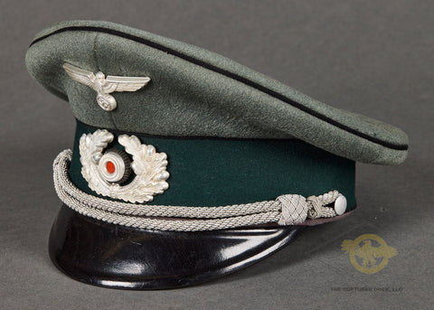 WWII German Army Pioneer Officer Visor Cap