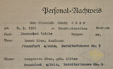 Personal Identification Document of Luftwaffe Ace Major Georg-Peter Eder