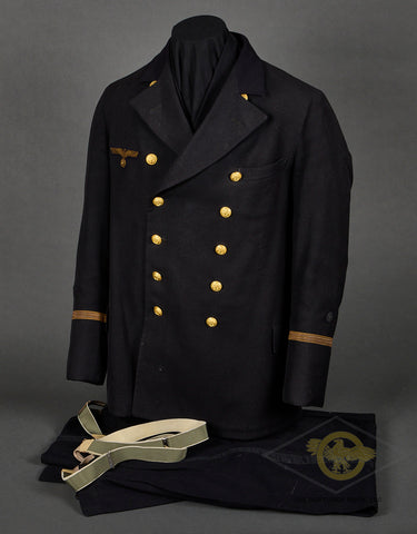 WWII German Kriegsmarine Officer Tunic, Vest and Trouser Set