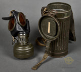 German WWII Gas Mask with Gas Cape Bag