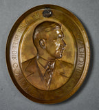 German WWII Brass Hitler Wall Plaque