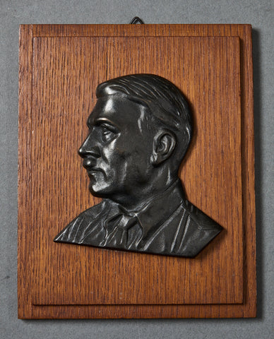 German WWII Burnished Iron Plaque of Hitler