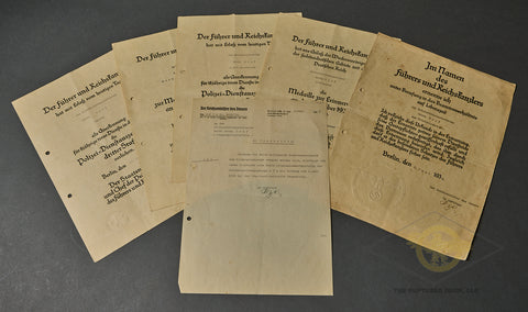 Third Reich Kripo (Criminal) Police Document Grouping to One Individual (2 Heydrich Signatures!)