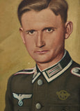 1945 Dated Original Painting of Army Panzerjäger Unteroffizier