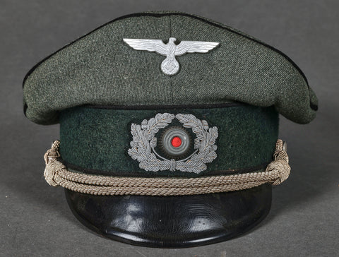 WWII German Army Pioneer Officer Visor Cap