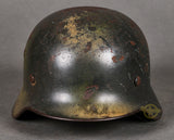 WWII German Model 1940 Luftwaffe Ex-Single Decal Camouflage Helmet