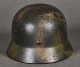 WWII German Model 1940 Luftwaffe Ex-Single Decal Camouflage Helmet