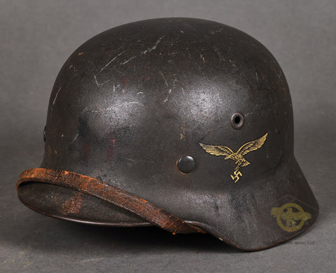 WWII German Luftwaffe Model 1940 Single Decal Helmet