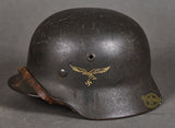 WWII German Luftwaffe Model 1940 Single Decal Helmet