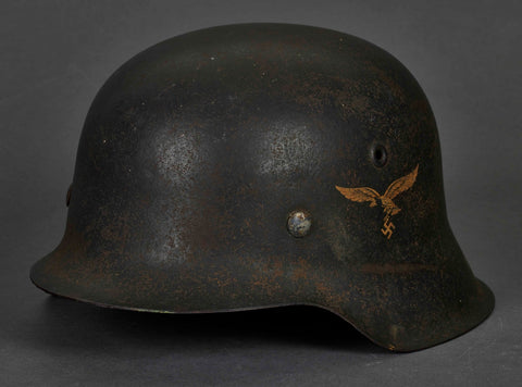 WWII German Luftwaffe Model 1942 Single Decal Helmet