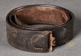 German WWII Black Leather Combat Belt