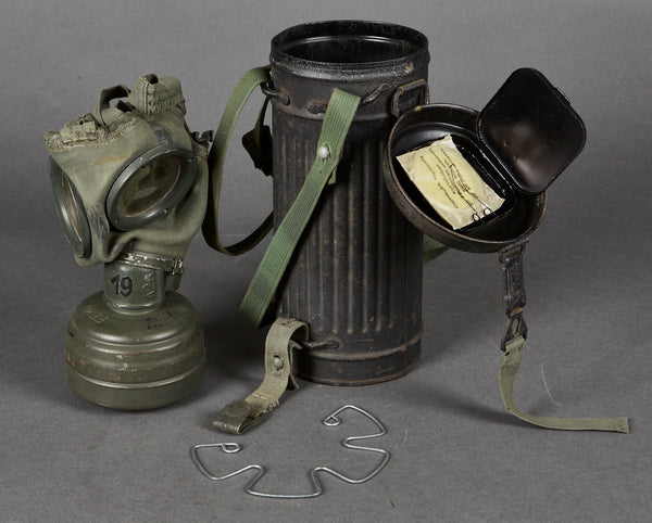 German WWII Military Gas Mask with Can & Accessories – The Ruptured ...