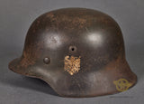 WWII German Army Model 1942 Single Decal Helmet