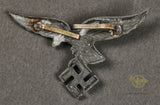 Early German WWII Luftwaffe Droop Tail Eagle Cap Insignia